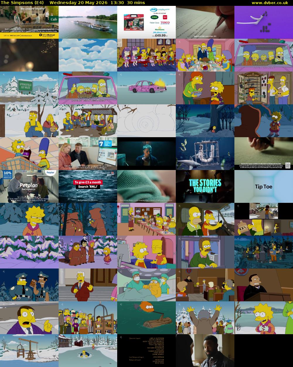 The Simpsons (E4) Wednesday 20 May 2026 13:30 - 14:00