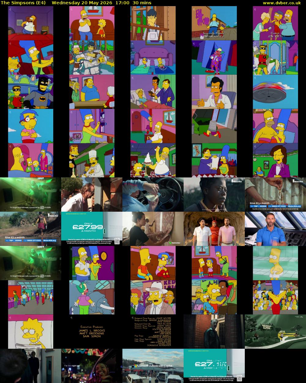 The Simpsons (E4) Wednesday 20 May 2026 17:00 - 17:30