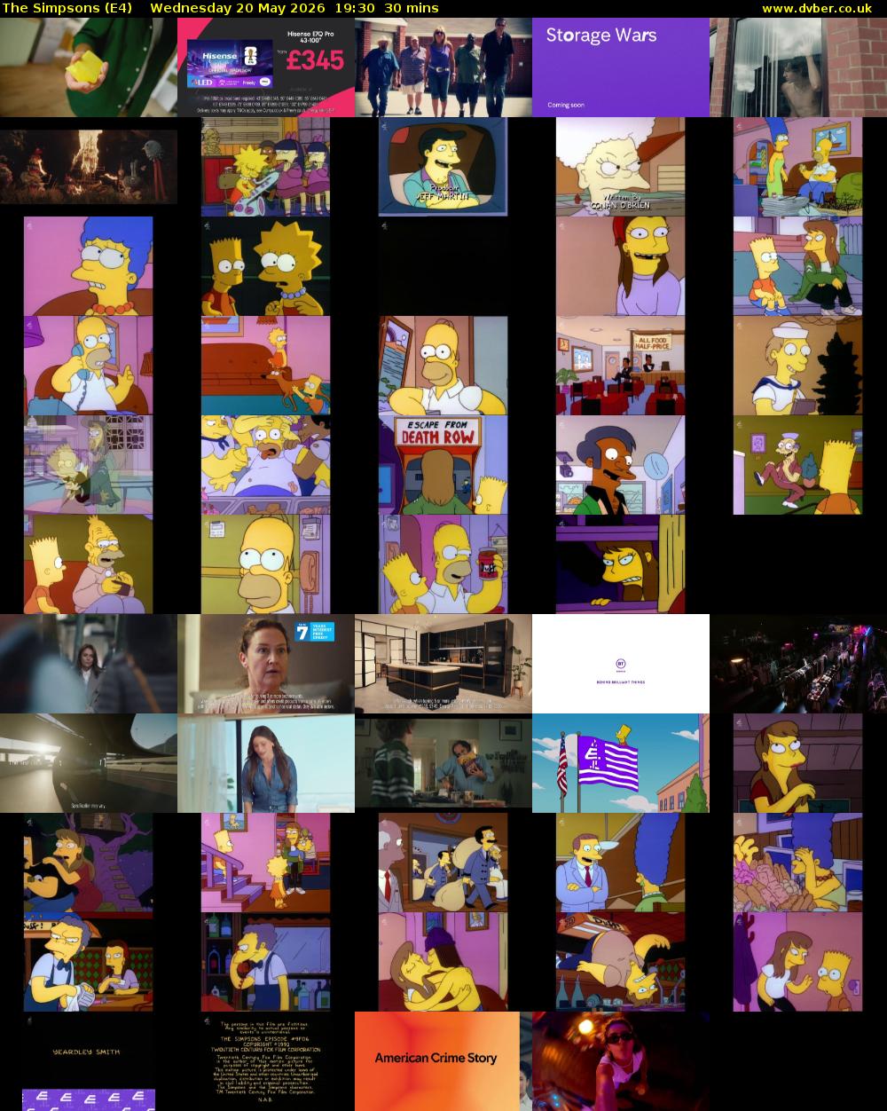 The Simpsons (E4) Wednesday 20 May 2026 19:30 - 20:00