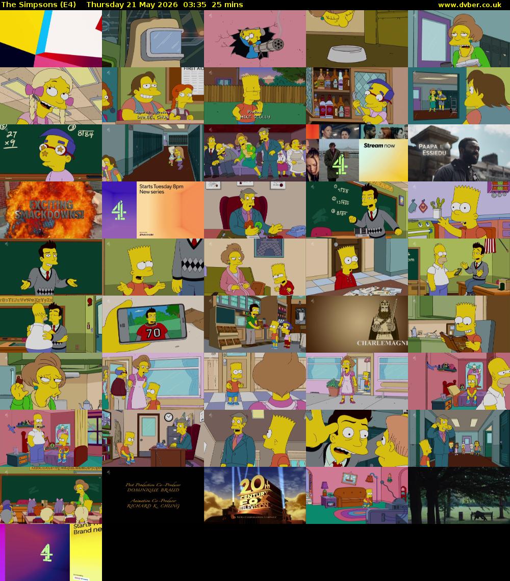 The Simpsons (E4) Thursday 21 May 2026 03:35 - 04:00