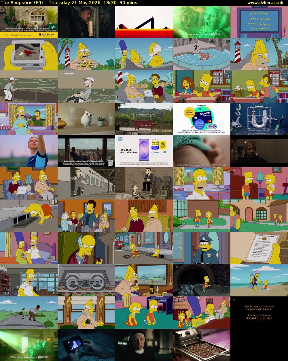 The Simpsons (E4) Thursday 21 May 2026 13:30 - 14:00