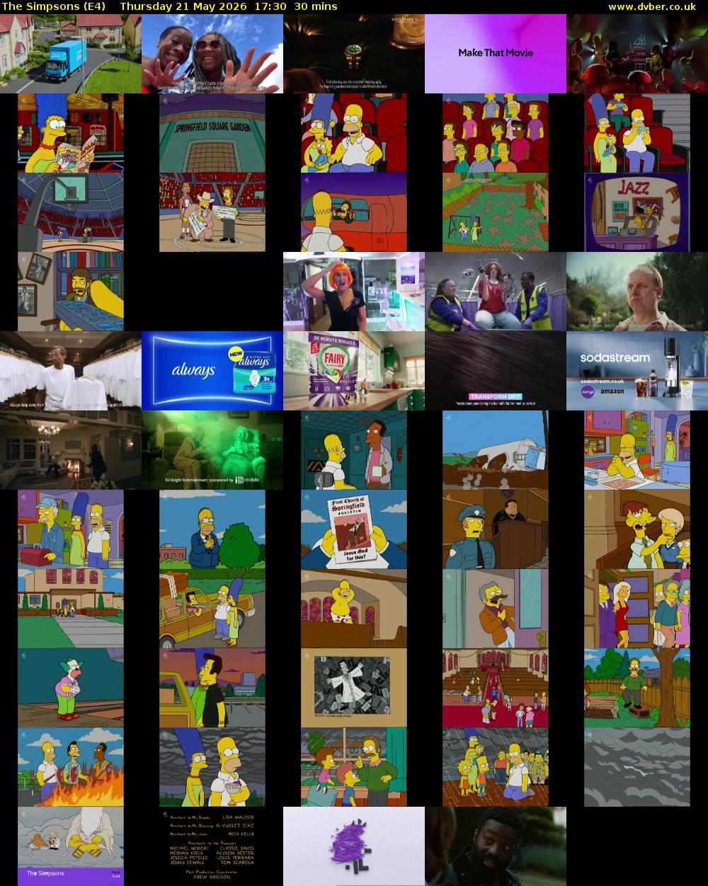 The Simpsons (E4) Thursday 21 May 2026 17:30 - 18:00