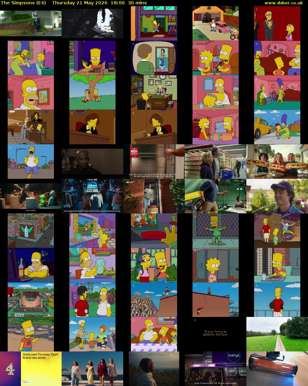 The Simpsons (E4) Thursday 21 May 2026 18:00 - 18:30