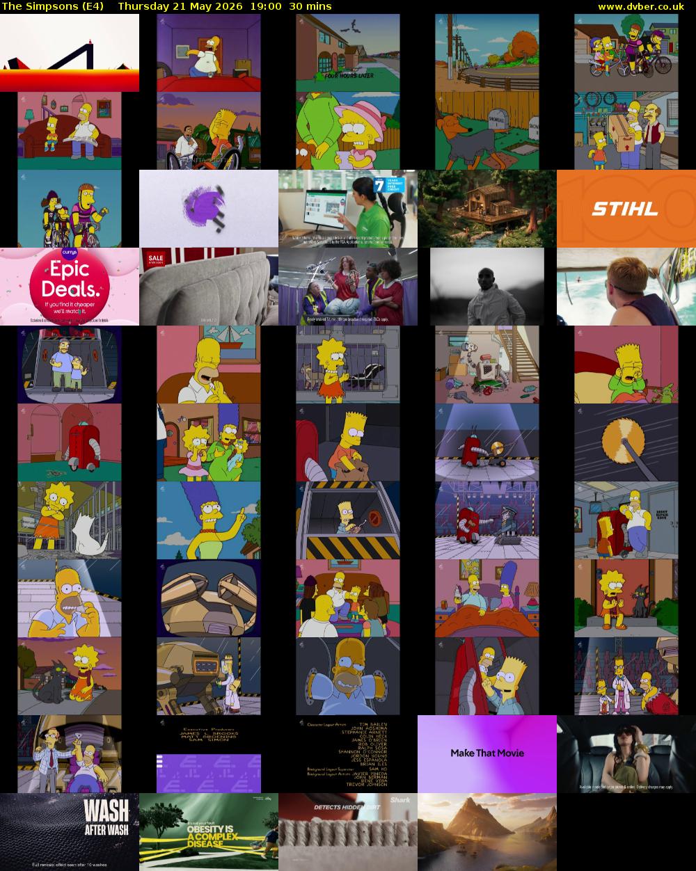 The Simpsons (E4) Thursday 21 May 2026 19:00 - 19:30