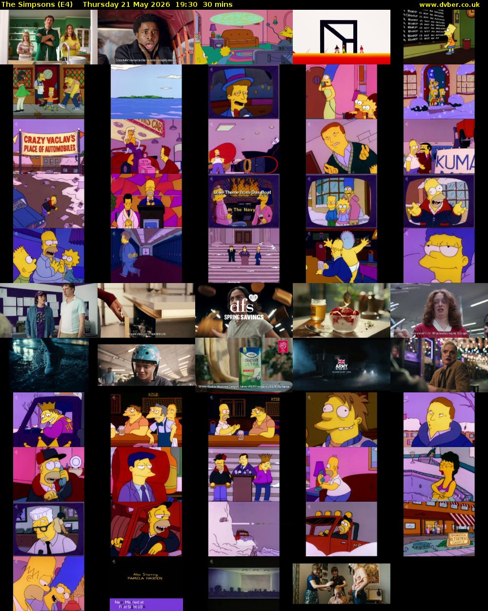 The Simpsons (E4) Thursday 21 May 2026 19:30 - 20:00