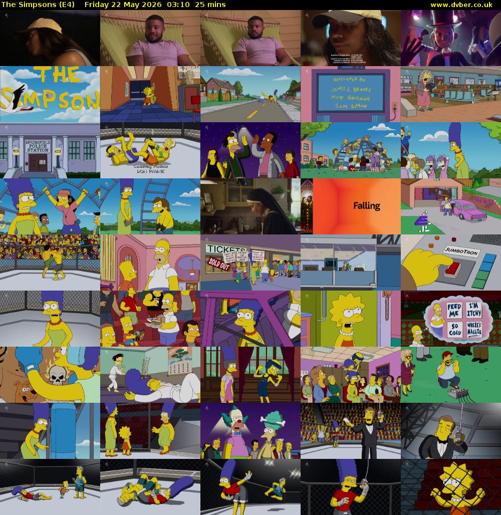 The Simpsons (E4) Friday 22 May 2026 03:10 - 03:35
