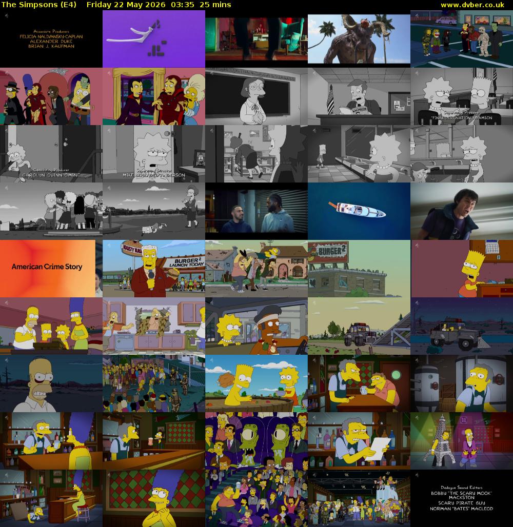The Simpsons (E4) Friday 22 May 2026 03:35 - 04:00
