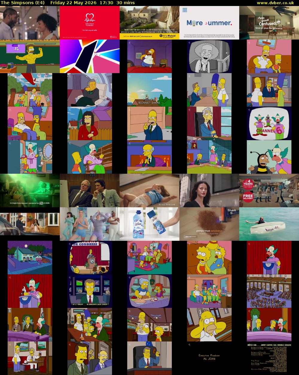 The Simpsons (E4) Friday 22 May 2026 17:30 - 18:00