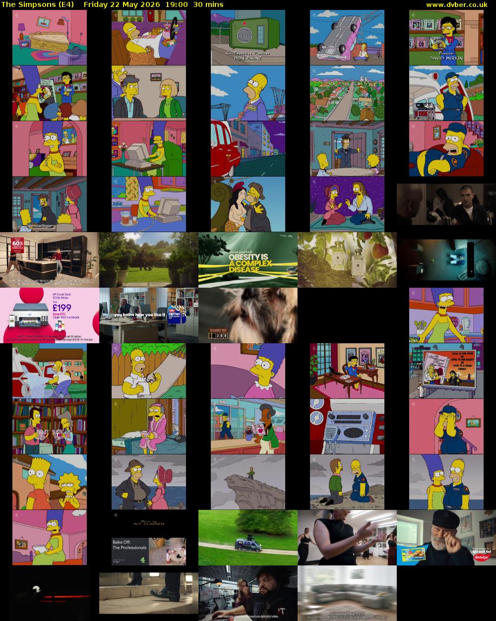 The Simpsons (E4) Friday 22 May 2026 19:00 - 19:30