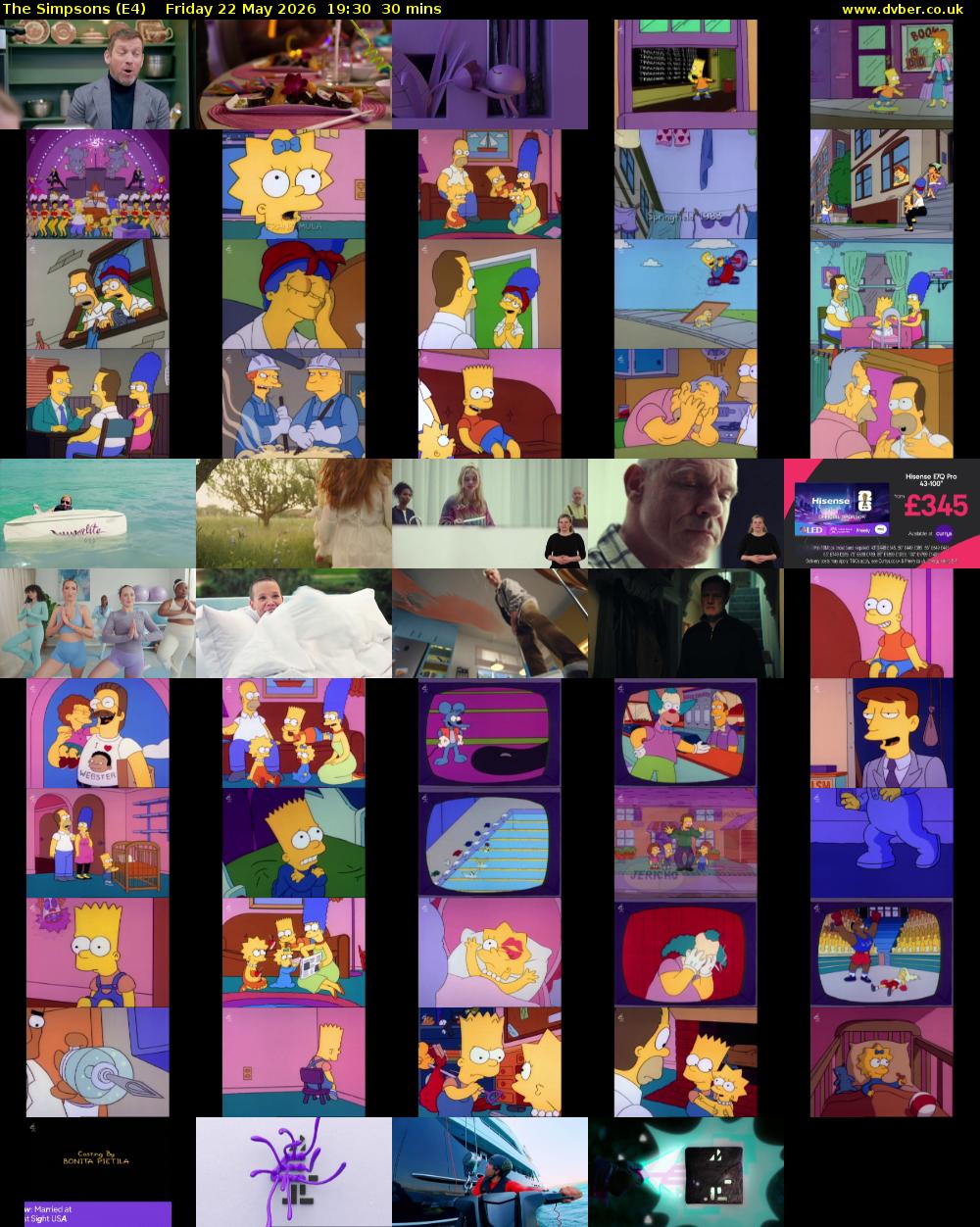 The Simpsons (E4) Friday 22 May 2026 19:30 - 20:00