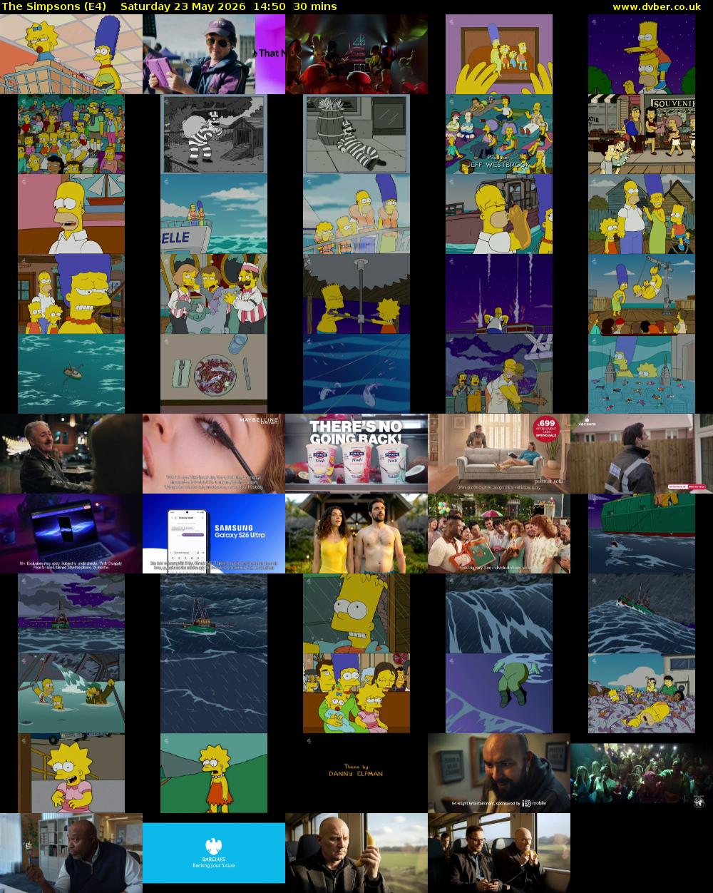 The Simpsons (E4) Saturday 23 May 2026 14:50 - 15:20