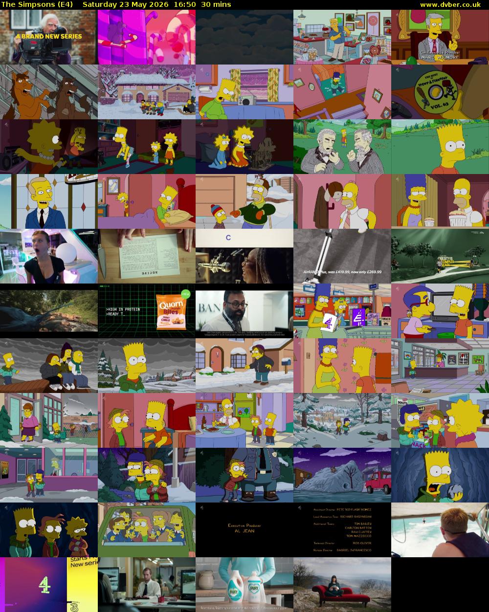 The Simpsons (E4) Saturday 23 May 2026 16:50 - 17:20