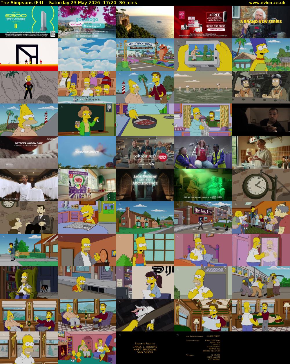 The Simpsons (E4) Saturday 23 May 2026 17:20 - 17:50