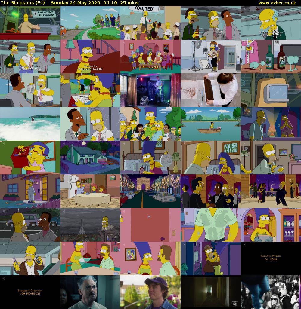 The Simpsons (E4) Sunday 24 May 2026 04:10 - 04:35