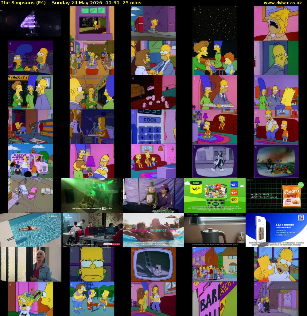 The Simpsons (E4) Sunday 24 May 2026 09:30 - 09:55