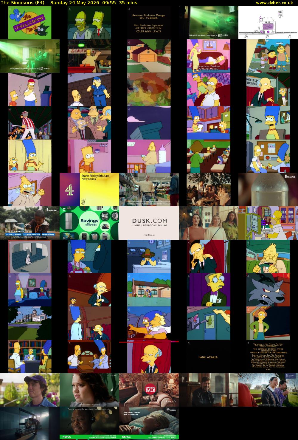 The Simpsons (E4) Sunday 24 May 2026 09:55 - 10:30