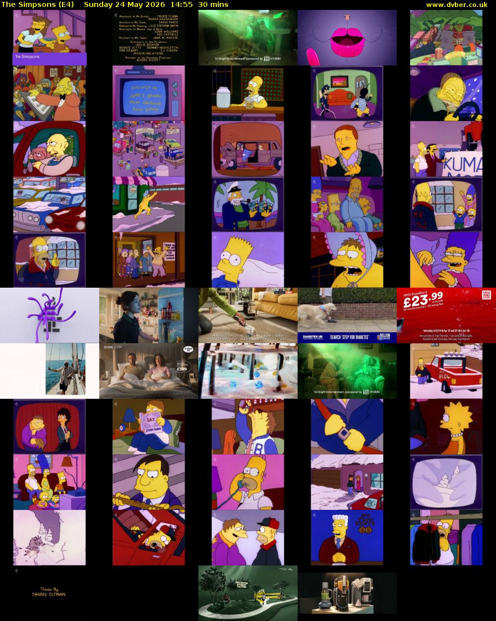 The Simpsons (E4) Sunday 24 May 2026 14:55 - 15:25