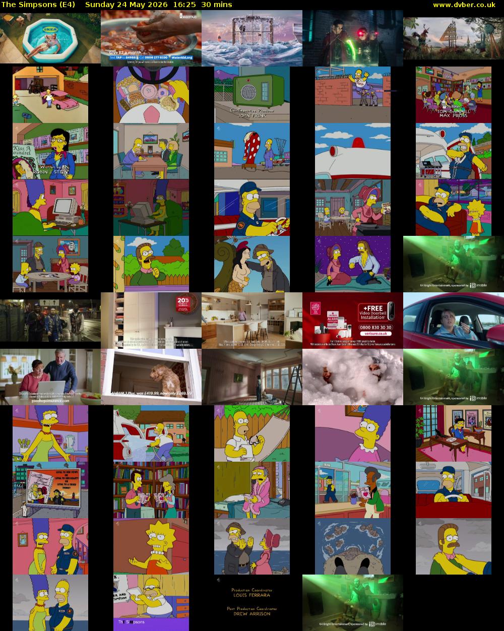 The Simpsons (E4) Sunday 24 May 2026 16:25 - 16:55