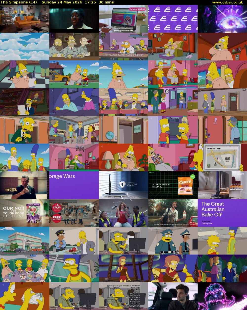 The Simpsons (E4) Sunday 24 May 2026 17:25 - 17:55