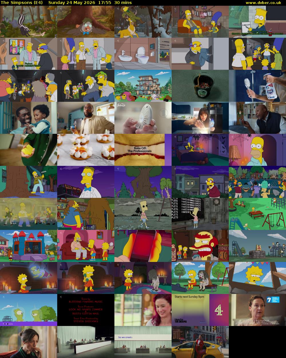 The Simpsons (E4) Sunday 24 May 2026 17:55 - 18:25