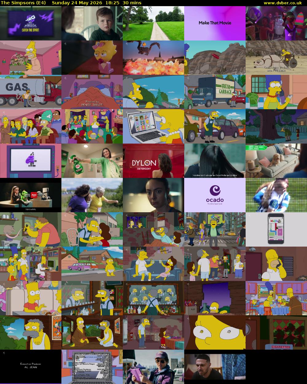The Simpsons (E4) Sunday 24 May 2026 18:25 - 18:55
