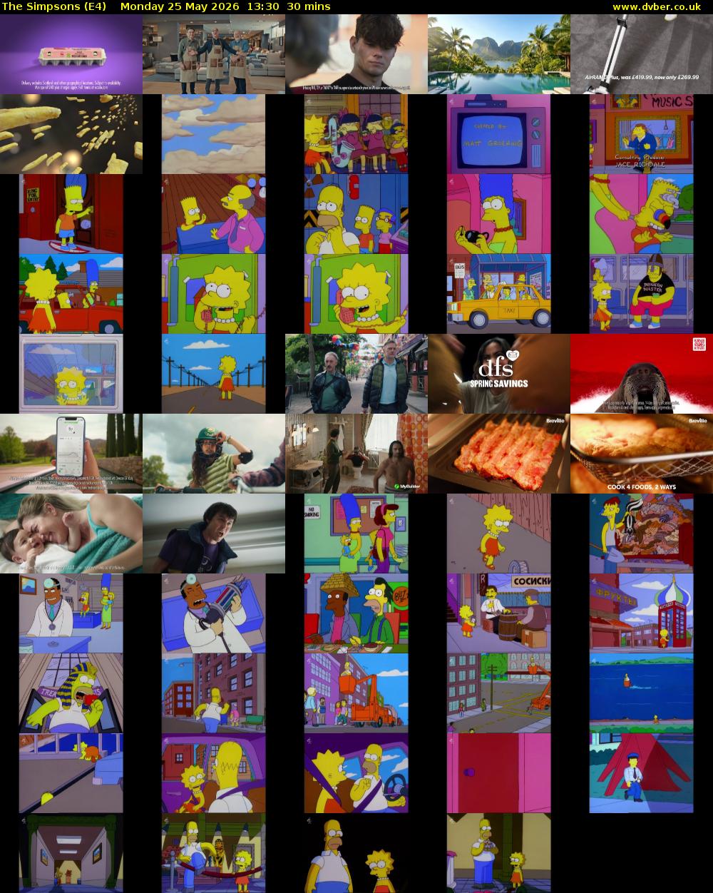 The Simpsons (E4) Monday 25 May 2026 13:30 - 14:00