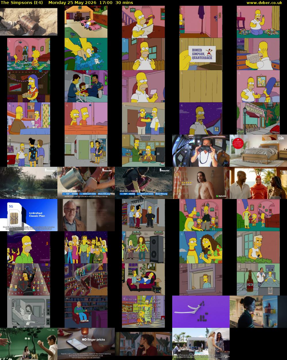 The Simpsons (E4) Monday 25 May 2026 17:00 - 17:30