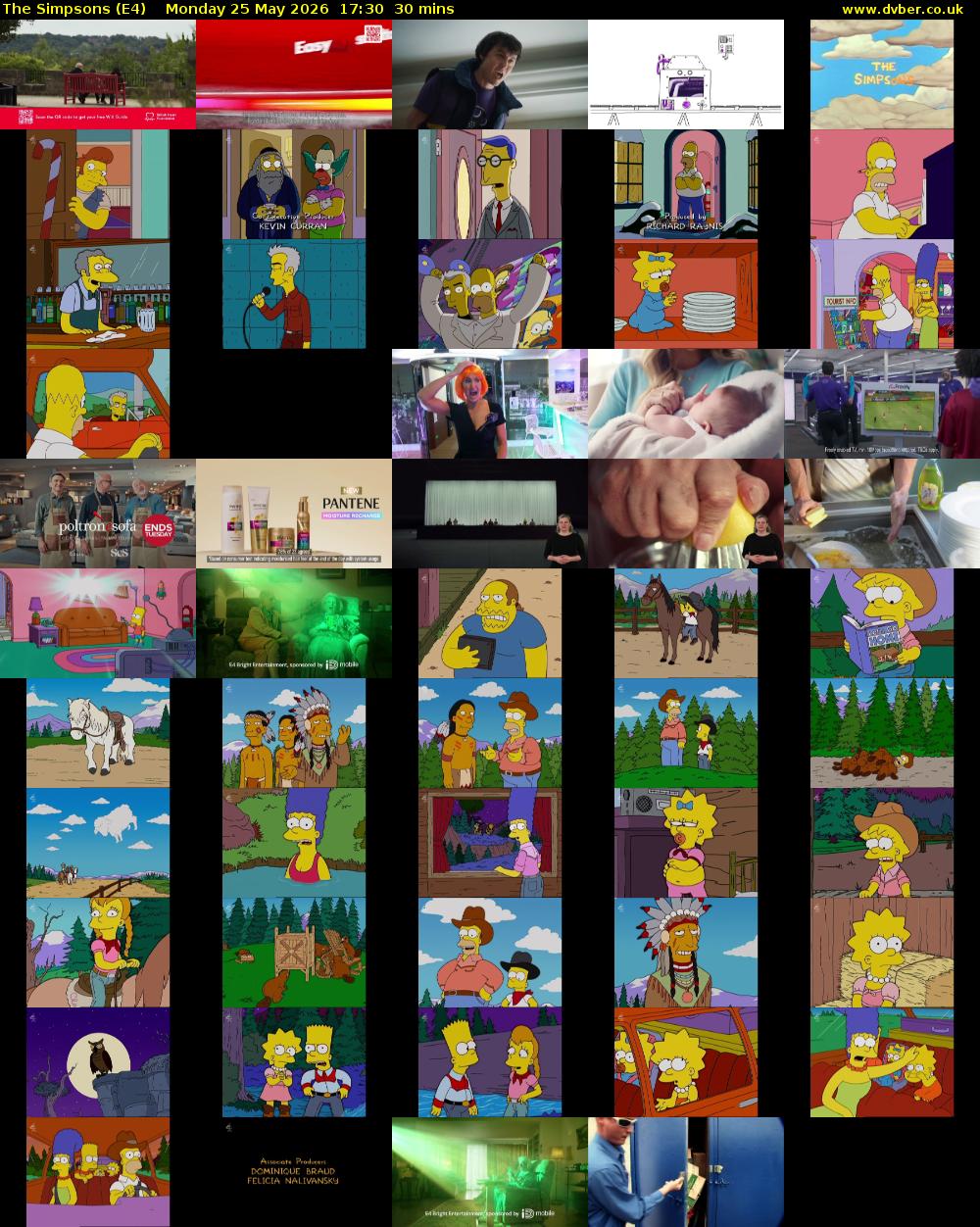 The Simpsons (E4) Monday 25 May 2026 17:30 - 18:00