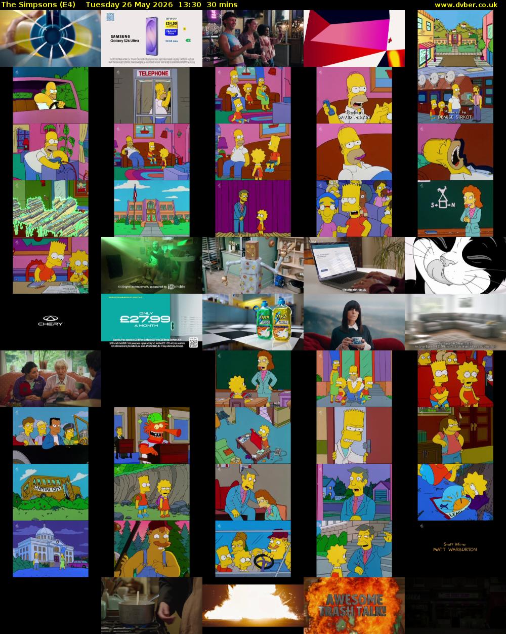 The Simpsons (E4) Tuesday 26 May 2026 13:30 - 14:00