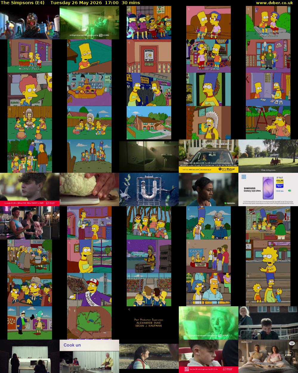 The Simpsons (E4) Tuesday 26 May 2026 17:00 - 17:30