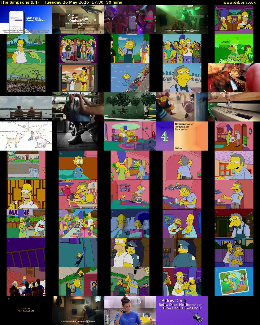 The Simpsons (E4) Tuesday 26 May 2026 17:30 - 18:00