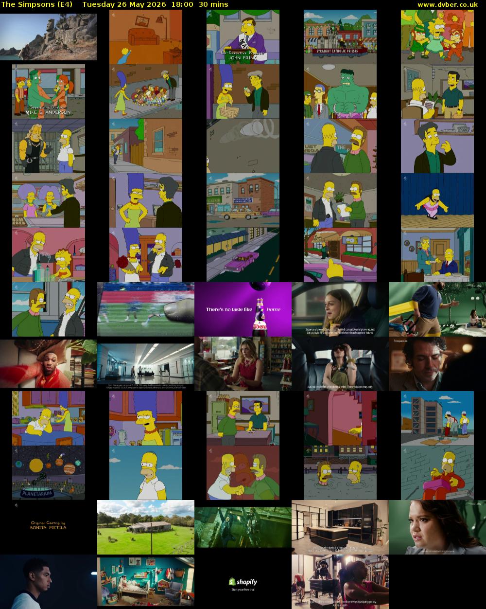 The Simpsons (E4) Tuesday 26 May 2026 18:00 - 18:30