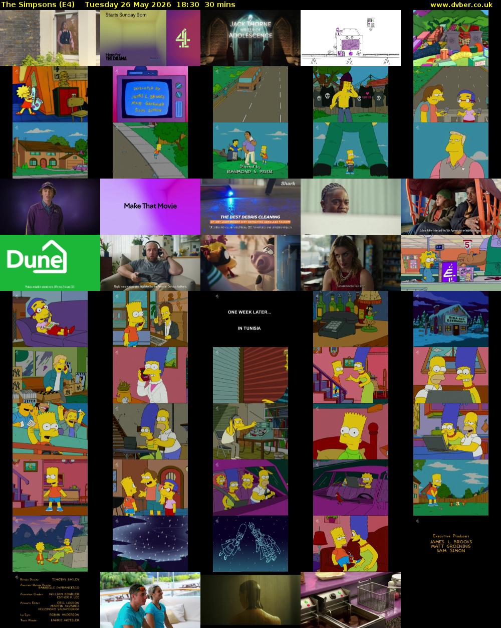 The Simpsons (E4) Tuesday 26 May 2026 18:30 - 19:00