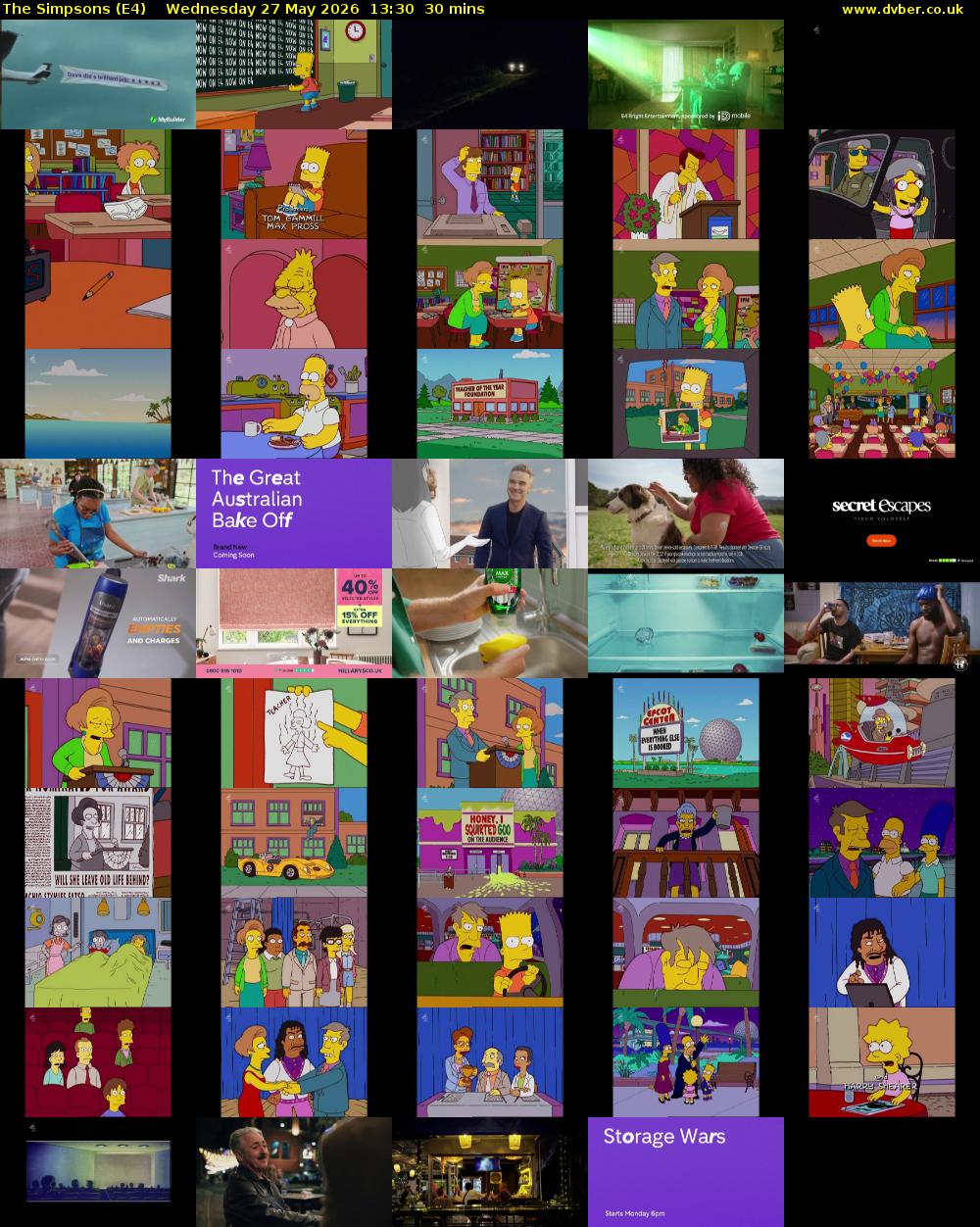 The Simpsons (E4) Wednesday 27 May 2026 13:30 - 14:00