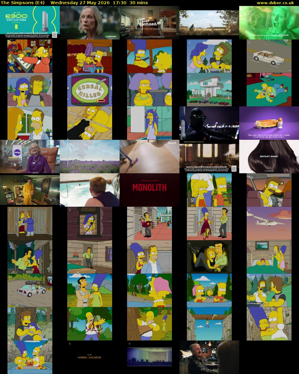 The Simpsons (E4) Wednesday 27 May 2026 17:30 - 18:00
