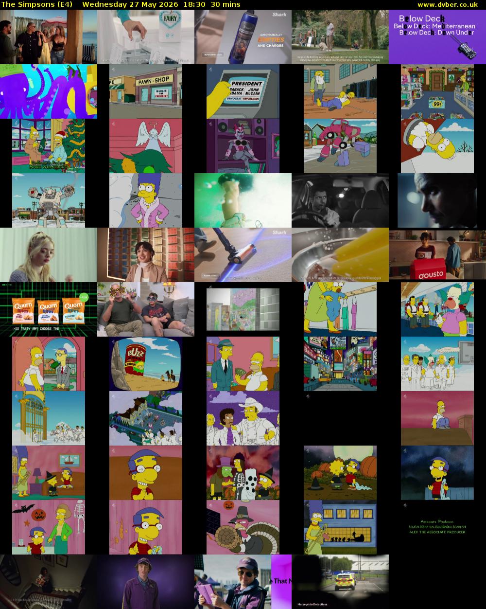 The Simpsons (E4) Wednesday 27 May 2026 18:30 - 19:00