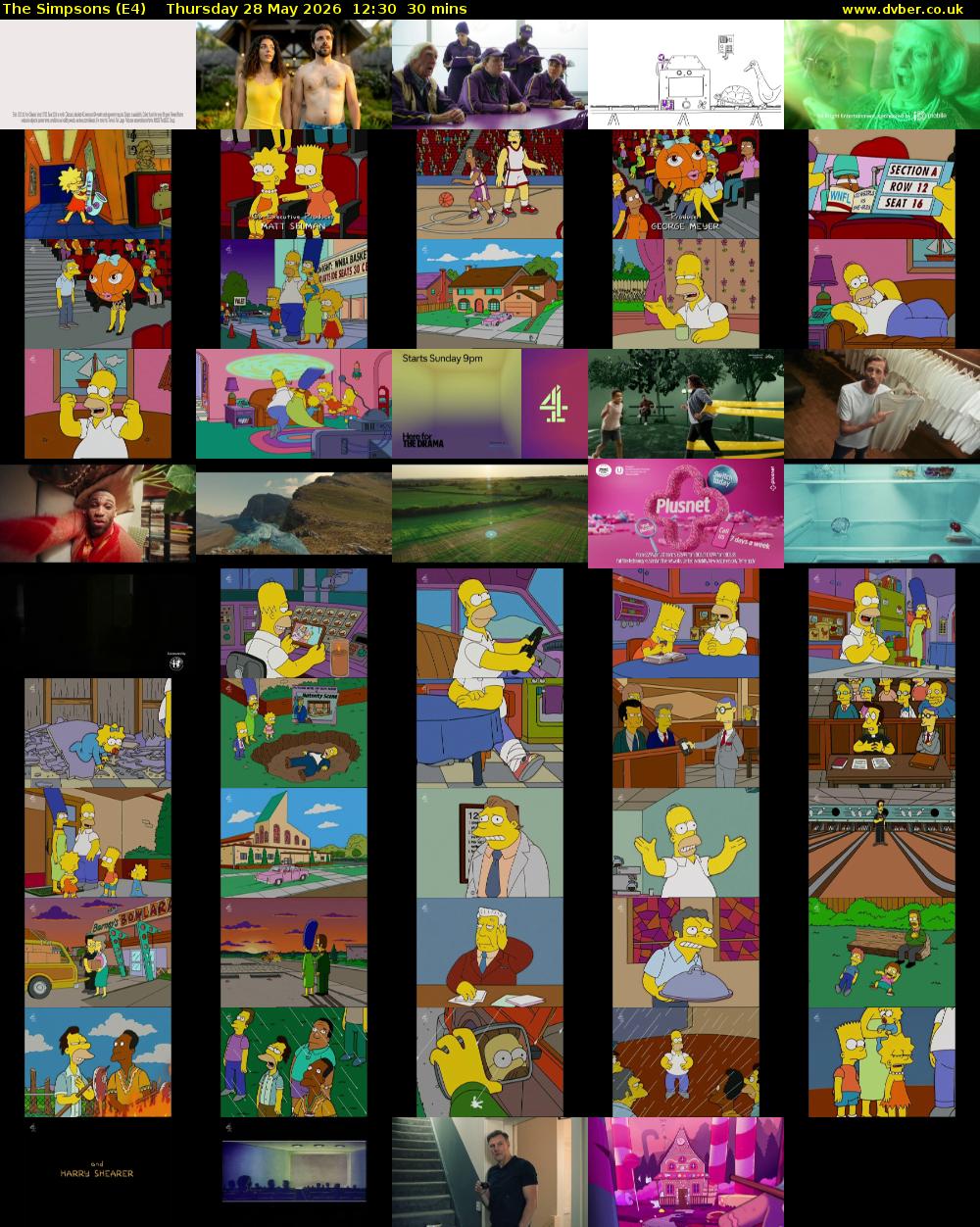 The Simpsons (E4) Thursday 28 May 2026 12:30 - 13:00