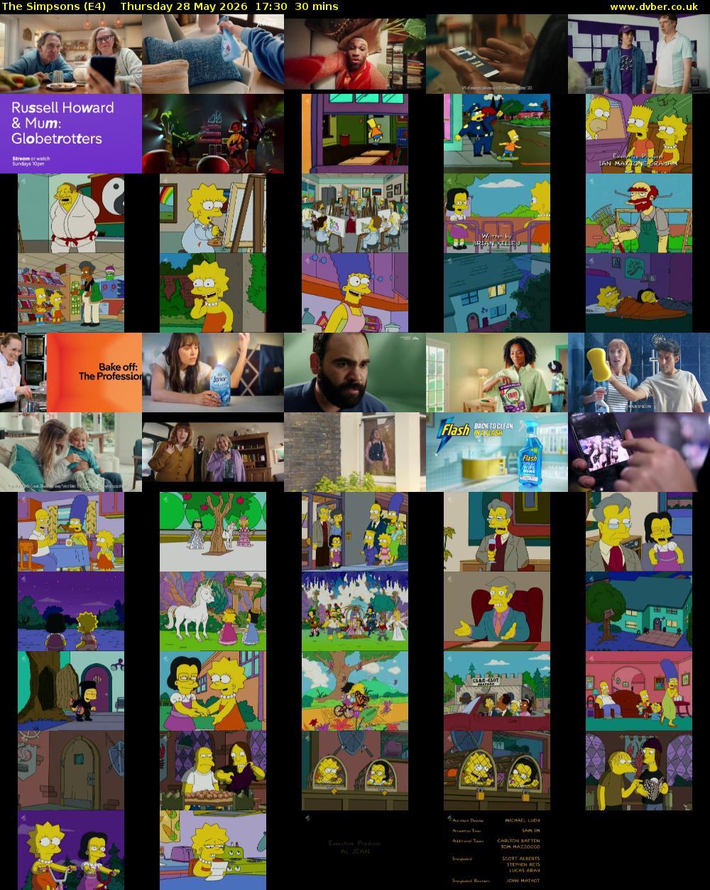 The Simpsons (E4) Thursday 28 May 2026 17:30 - 18:00