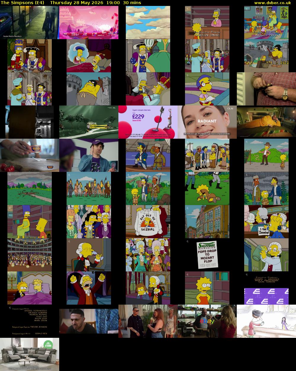 The Simpsons (E4) Thursday 28 May 2026 19:00 - 19:30