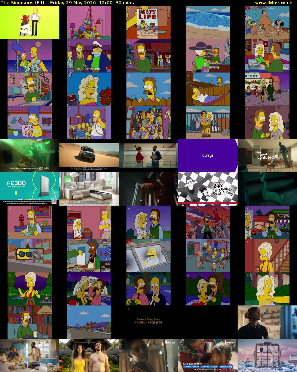 The Simpsons (E4) Friday 29 May 2026 12:00 - 12:30