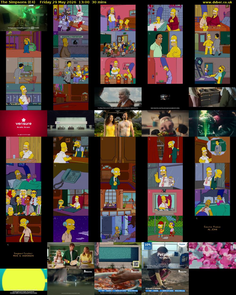 The Simpsons (E4) Friday 29 May 2026 13:00 - 13:30