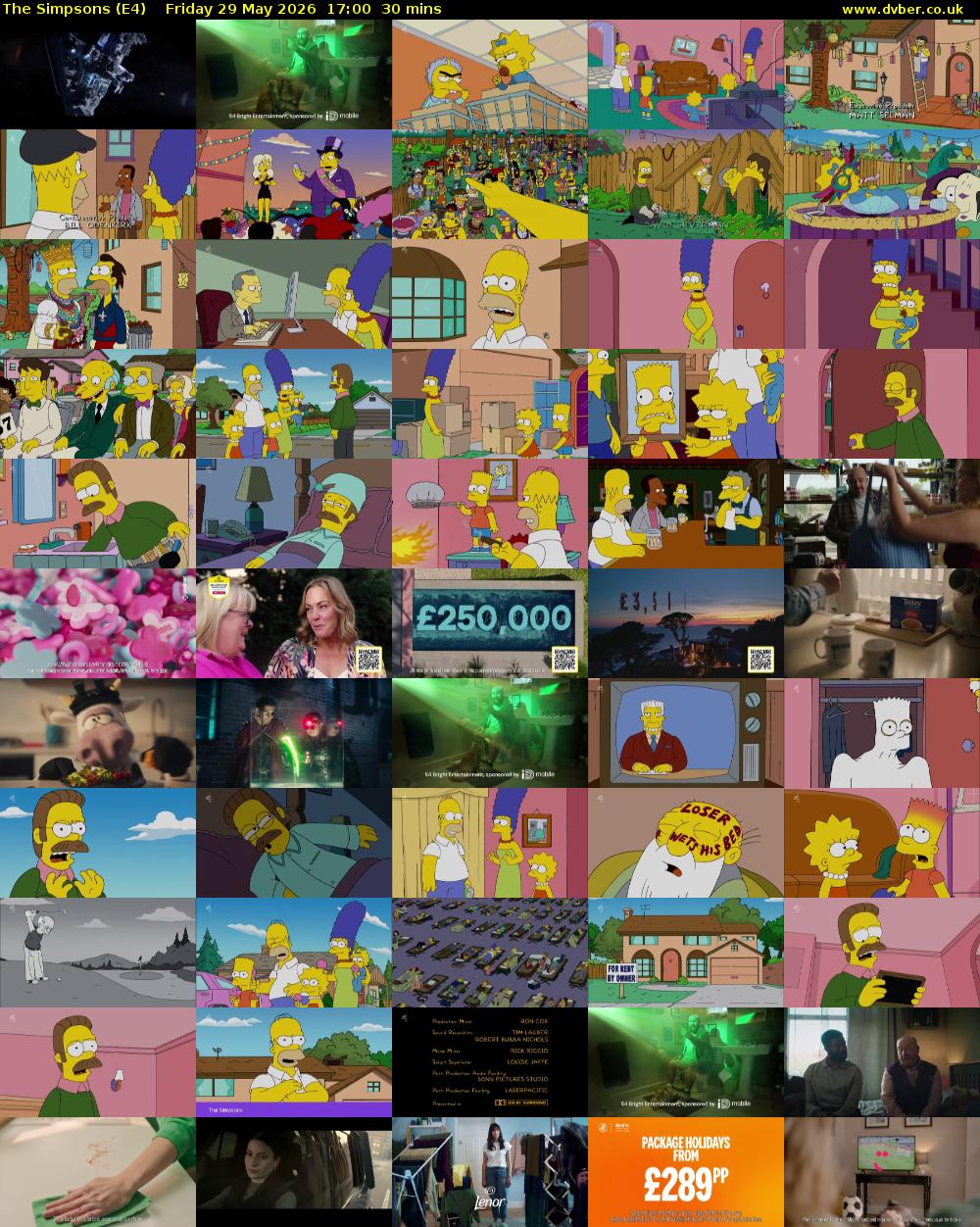 The Simpsons (E4) Friday 29 May 2026 17:00 - 17:30