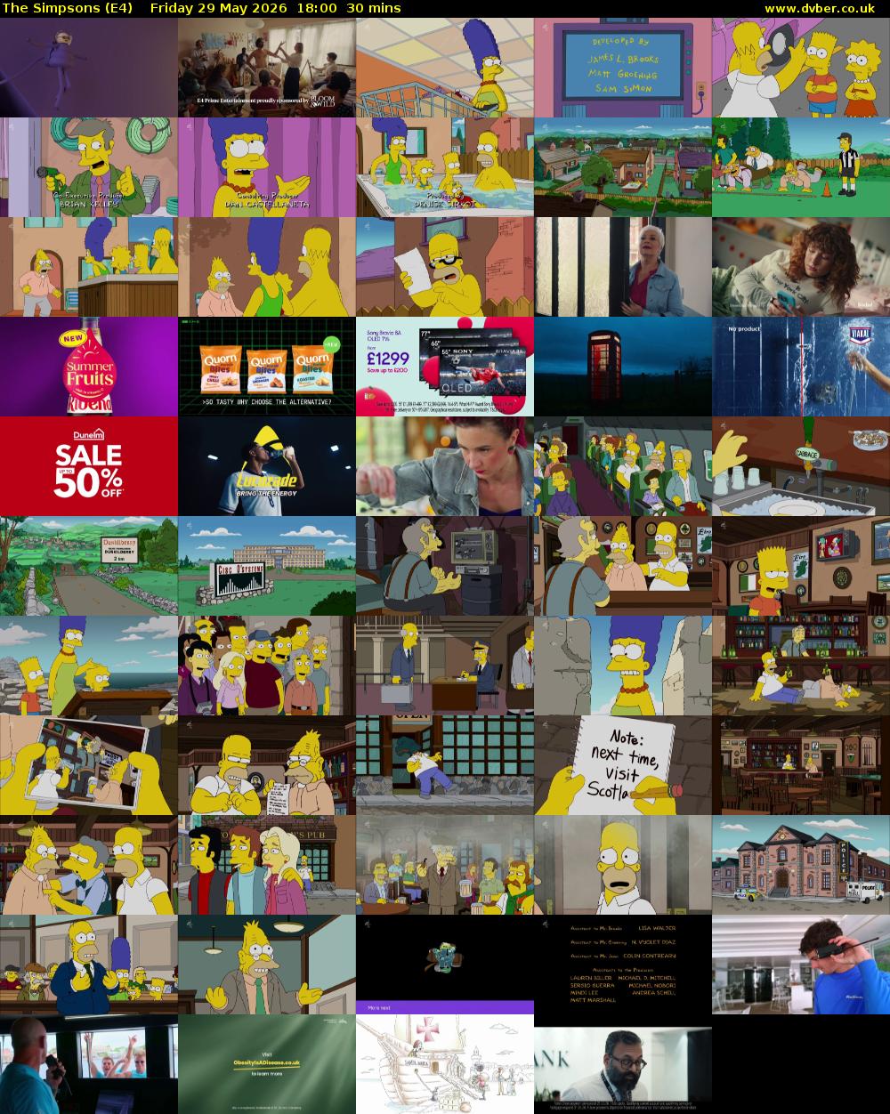 The Simpsons (E4) Friday 29 May 2026 18:00 - 18:30