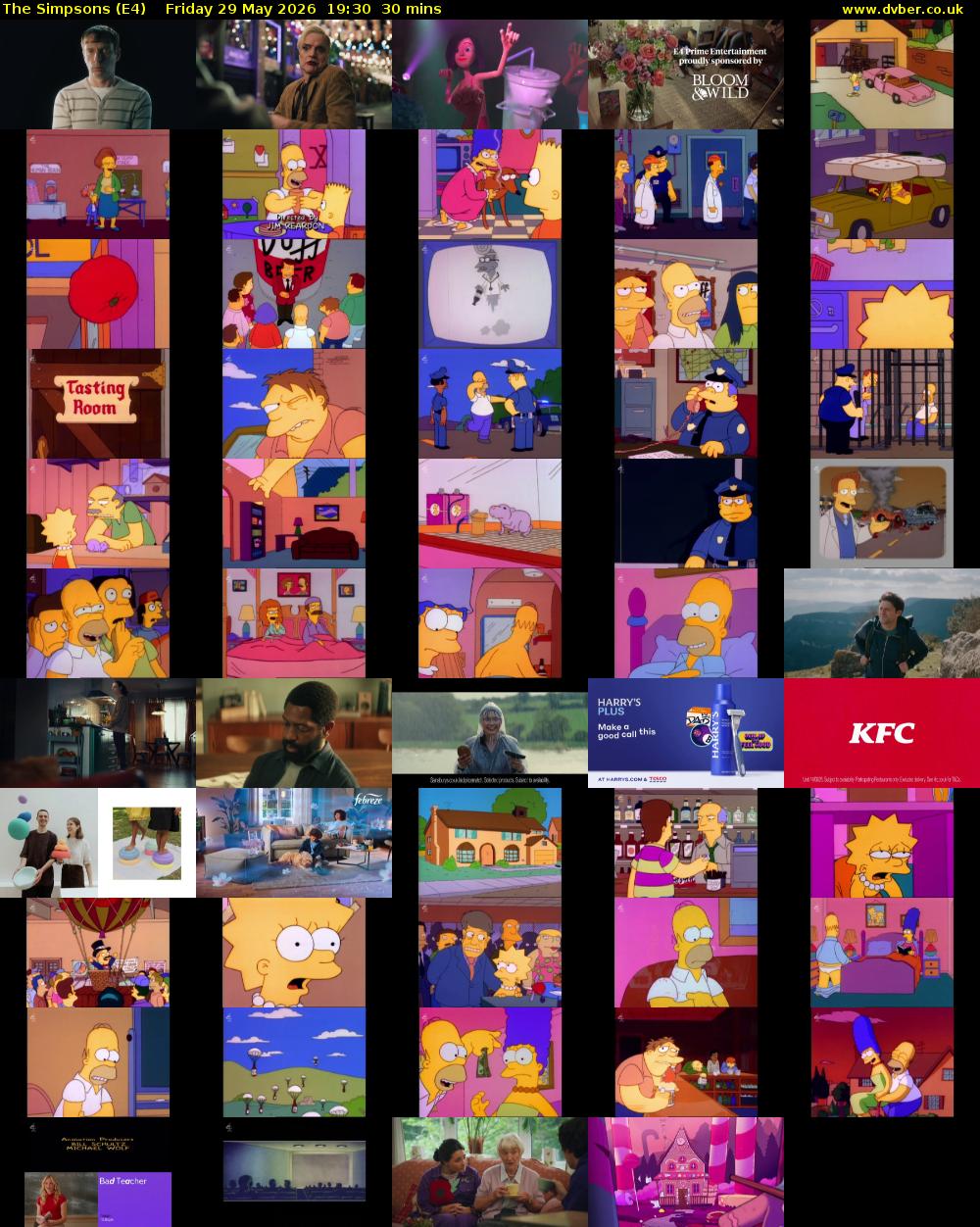 The Simpsons (E4) Friday 29 May 2026 19:30 - 20:00