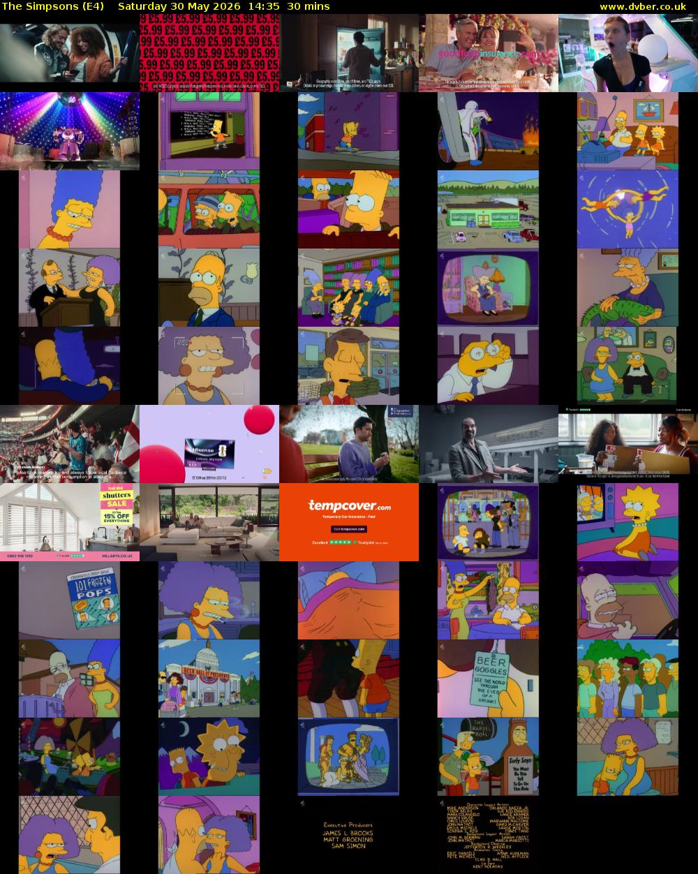 The Simpsons (E4) Saturday 30 May 2026 14:35 - 15:05