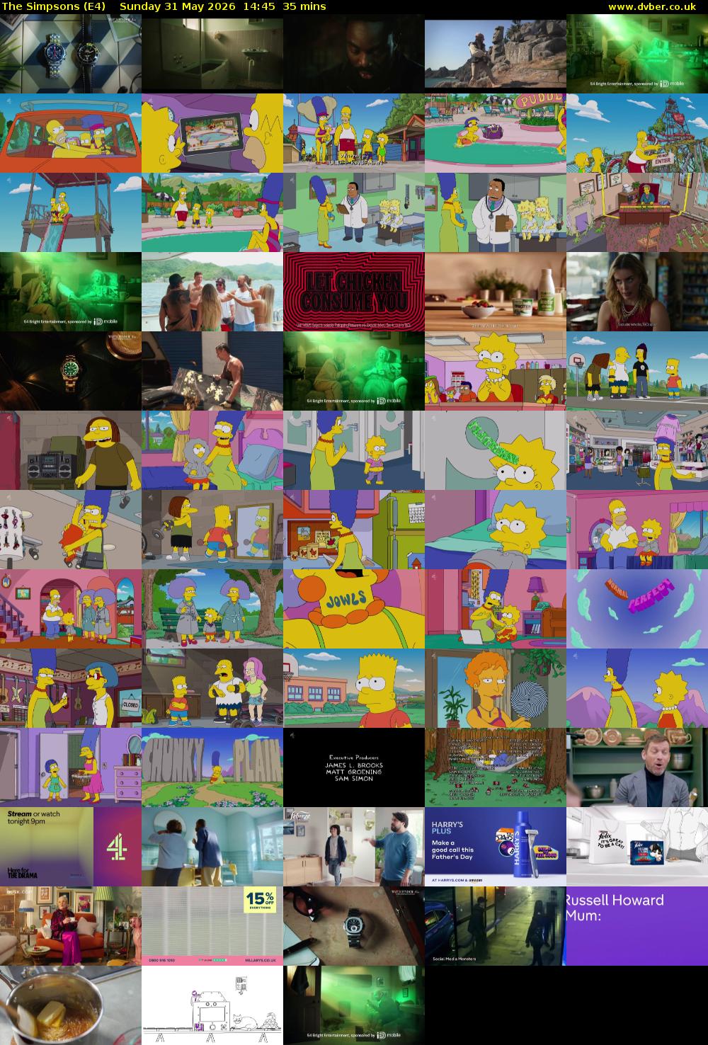 The Simpsons (E4) Sunday 31 May 2026 14:45 - 15:20