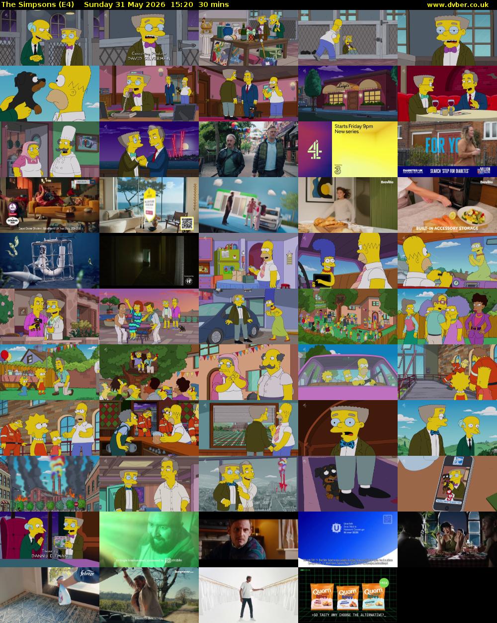 The Simpsons (E4) Sunday 31 May 2026 15:20 - 15:50