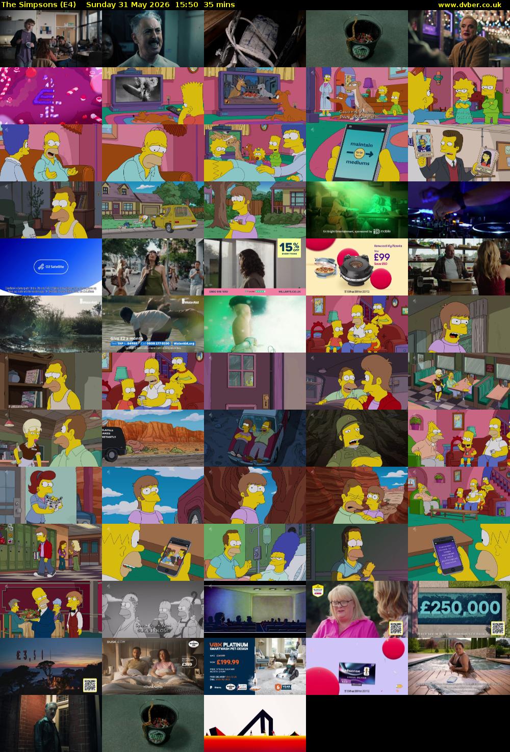 The Simpsons (E4) Sunday 31 May 2026 15:50 - 16:25