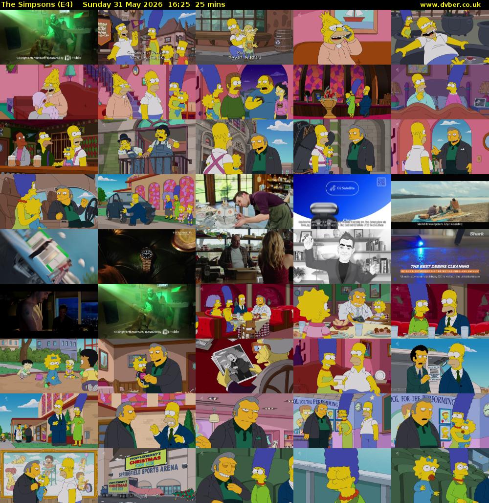 The Simpsons (E4) Sunday 31 May 2026 16:25 - 16:50