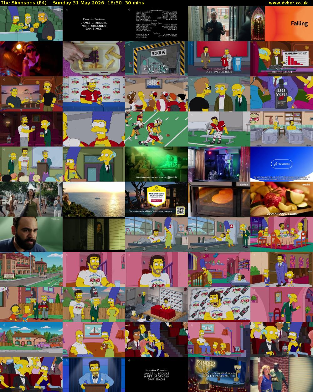 The Simpsons (E4) Sunday 31 May 2026 16:50 - 17:20